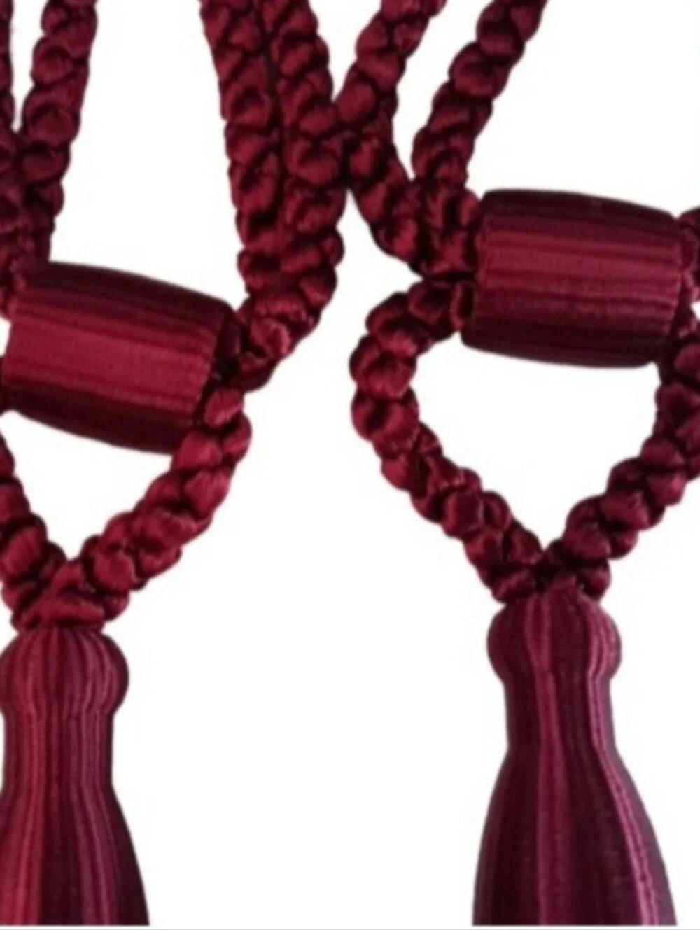 Set of 2 Burgundy Curtain Tassel Tie-Backs | EUC